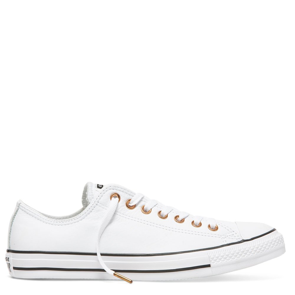 womens white and rose gold converse