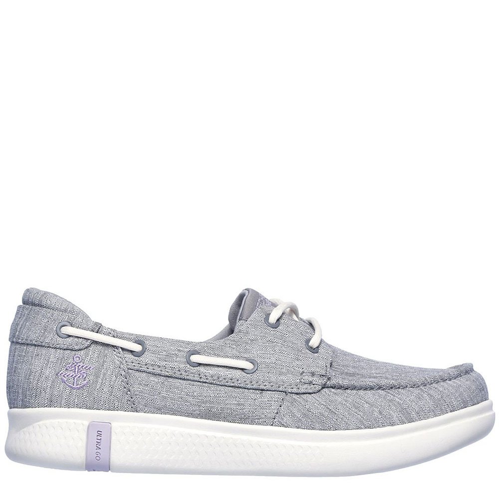 skechers boat shoes grey
